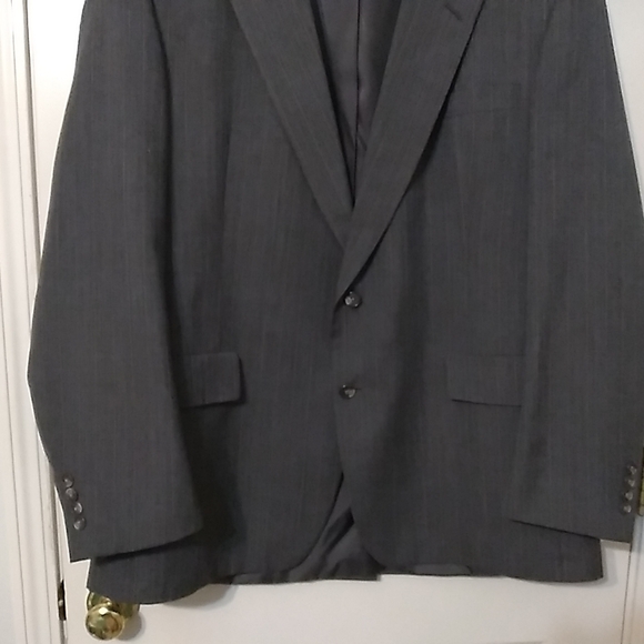 HART SCHAFFNER & MARX LEX KY MENS SZ 50L GREY PIN STRIPE 2 BUTTON SUIT JACKET - Picture 3 of 7